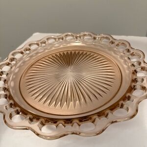Vintage pink glass plate